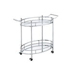 Jinx Clear Glass & Chrome Finish Serving Cart