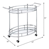 Jinx Clear Glass & Chrome Finish Serving Cart