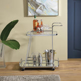 Aegis Clear Glass & Chrome Finish Serving Cart