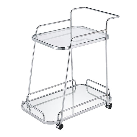 Aegis Clear Glass & Chrome Finish Serving Cart