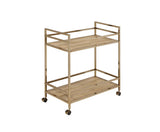 Barb Natural & Champagne Finish Serving Cart