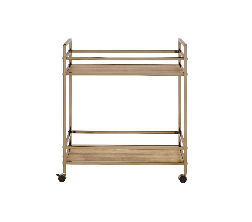 Barb Natural & Champagne Finish Serving Cart