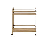 Barb Natural & Champagne Finish Serving Cart