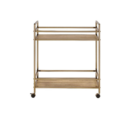 Barb Natural & Champagne Finish Serving Cart