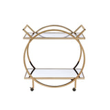 Traverse Mirrored & Champagne Finish Serving Cart