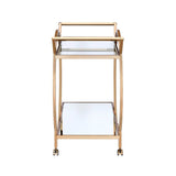 Traverse Mirrored & Champagne Finish Serving Cart