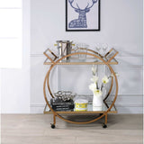 Traverse Mirrored & Champagne Finish Serving Cart