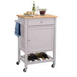 Hoogzen Natural & Gray Finish Kitchen Cart