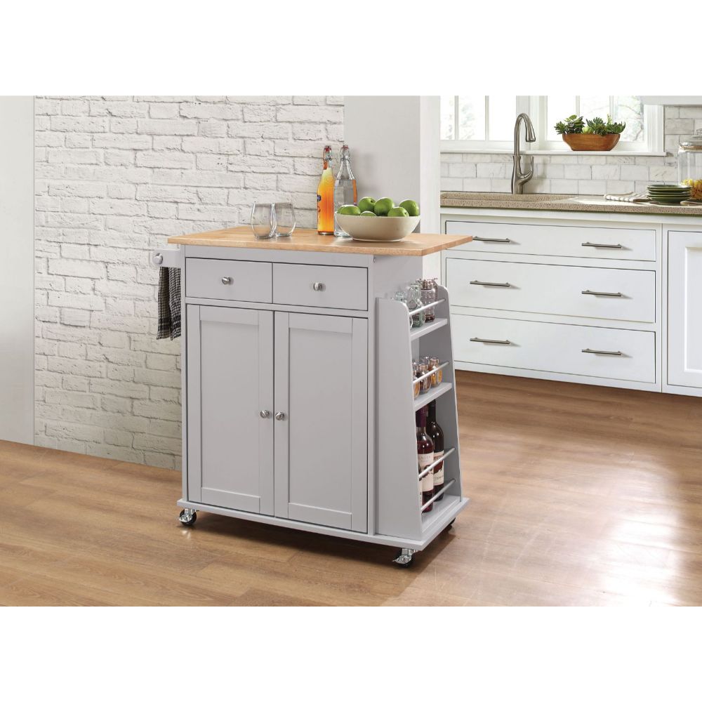 Tullarick Natural & Gray Finish Kitchen Cart