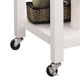 Ottawa Black Wooden Top & White Finish Kitchen Cart