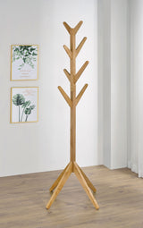 Margaret Natural Oak Solid Wood Coat Rack Clothing Hanger