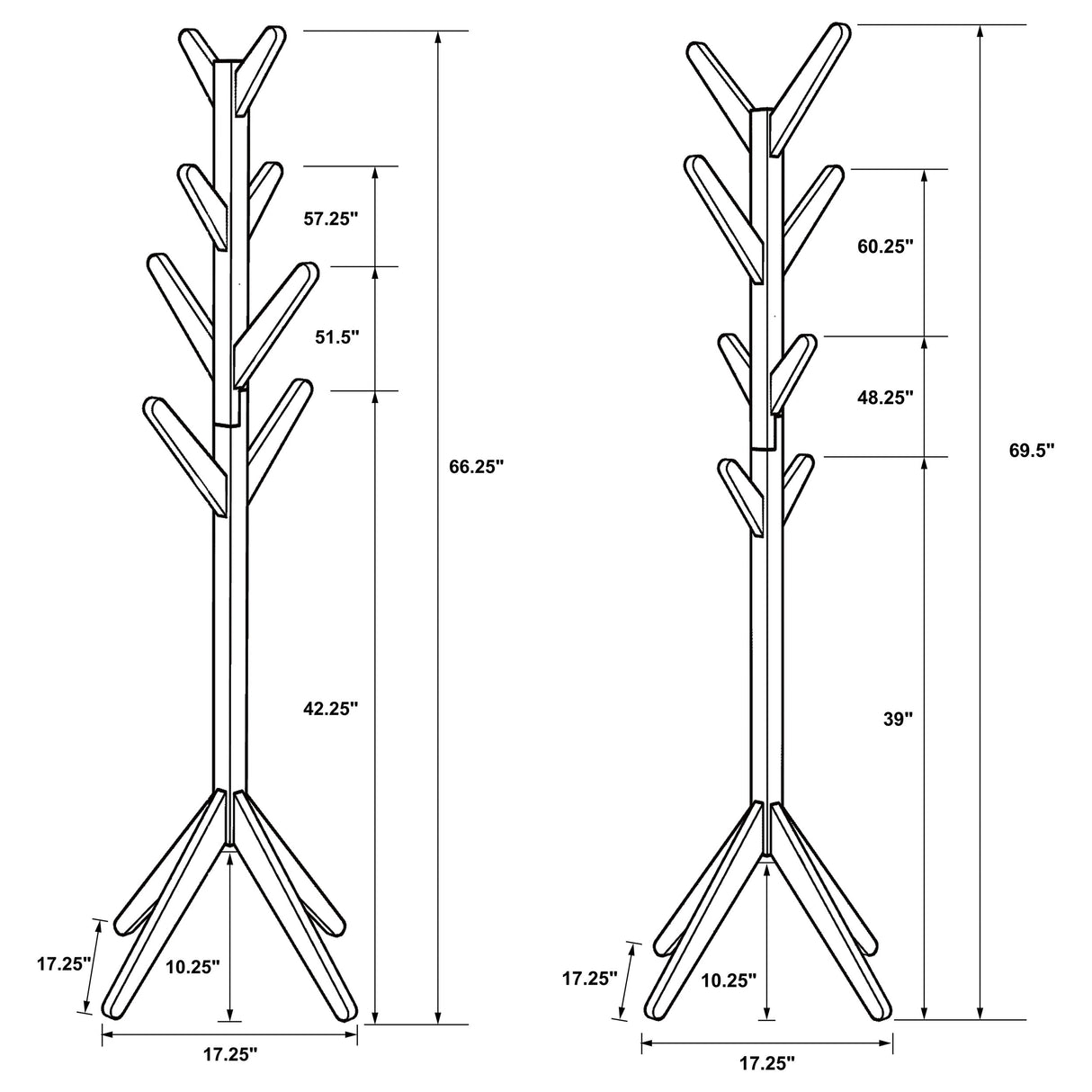 Margaret Natural Oak Solid Wood Coat Rack Clothing Hanger