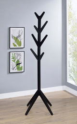 Margaret Black Solid Wood Coat Rack Clothing Hanger