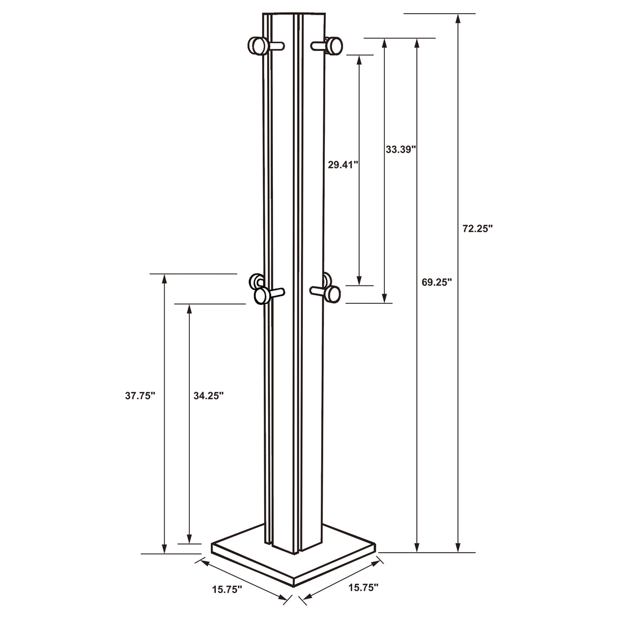 Rikkie Walnut Coat Rack And Mirror