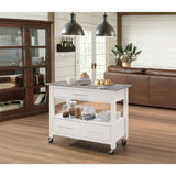 Ottawa Stainless Steel Top & White Finish Kitchen Cart