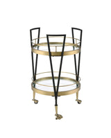 Vries Black & Gold Finish Serving Cart