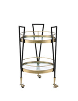 Vries Black & Gold Finish Serving Cart