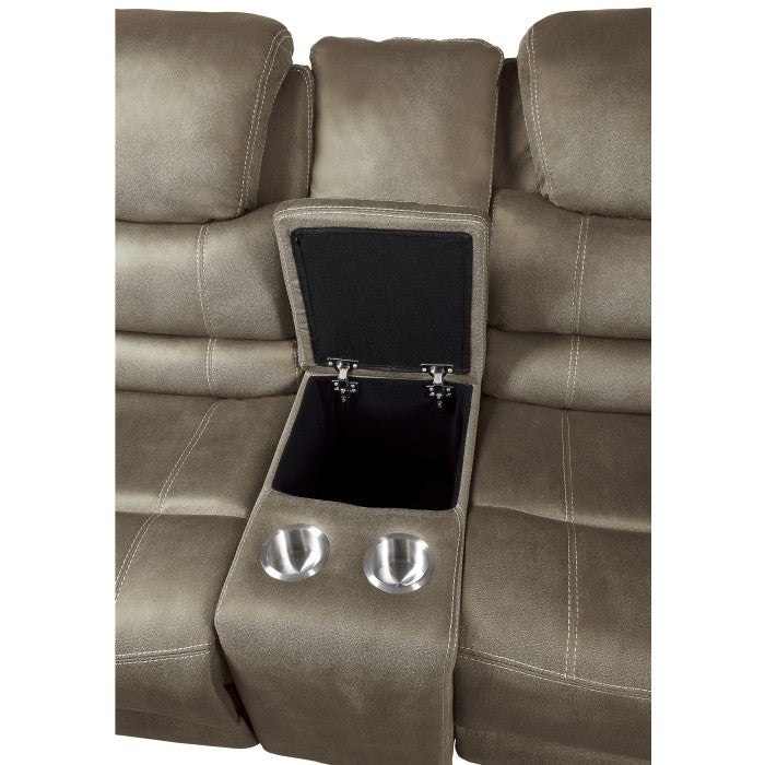 Shola Double Glider Reclining Love Seat With Center Console