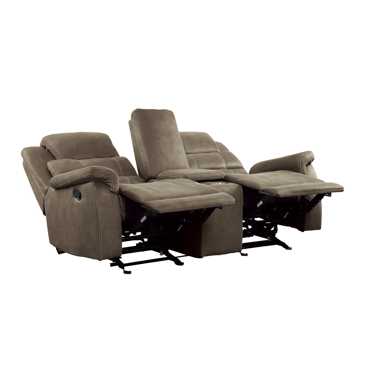 Shola Double Glider Reclining Love Seat With Center Console