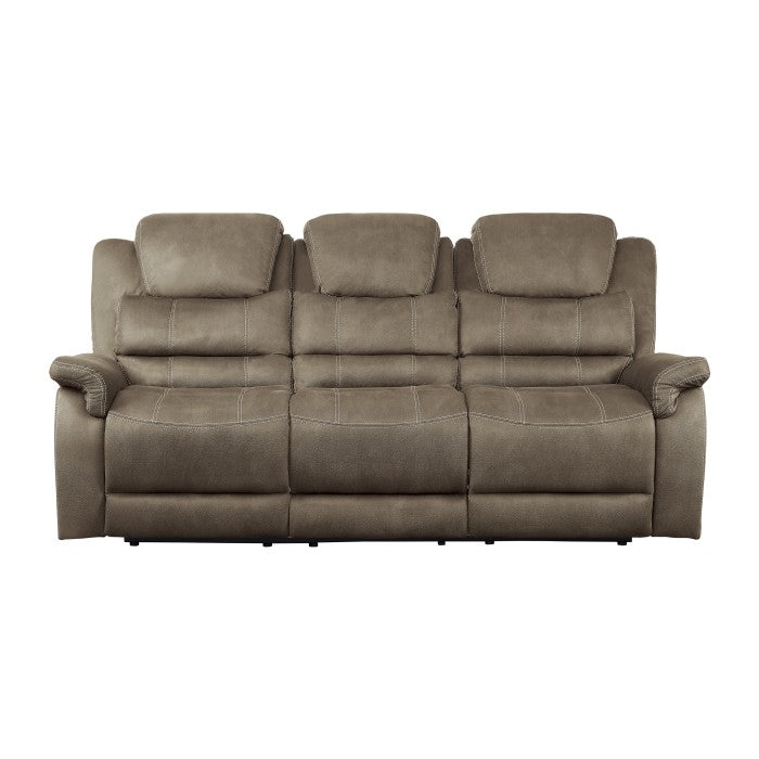 Shola Double Reclining Sofa With Center Drop-Down Cup Holders, Receptacles And Usb Ports