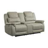 Shola Power Double Reclining Love Seat With Center Console, Headrests And Usb Ports