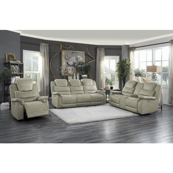 Shola Power Double Reclining Love Seat With Center Console, Headrests And Usb Ports