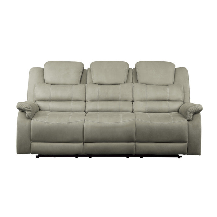 Shola Power Double Reclining Sofa With Headrests, Drop-Down Cup Holders, Receptacles And Usb Ports