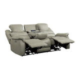 Shola Power Double Reclining Sofa With Headrests, Drop-Down Cup Holders, Receptacles And Usb Ports