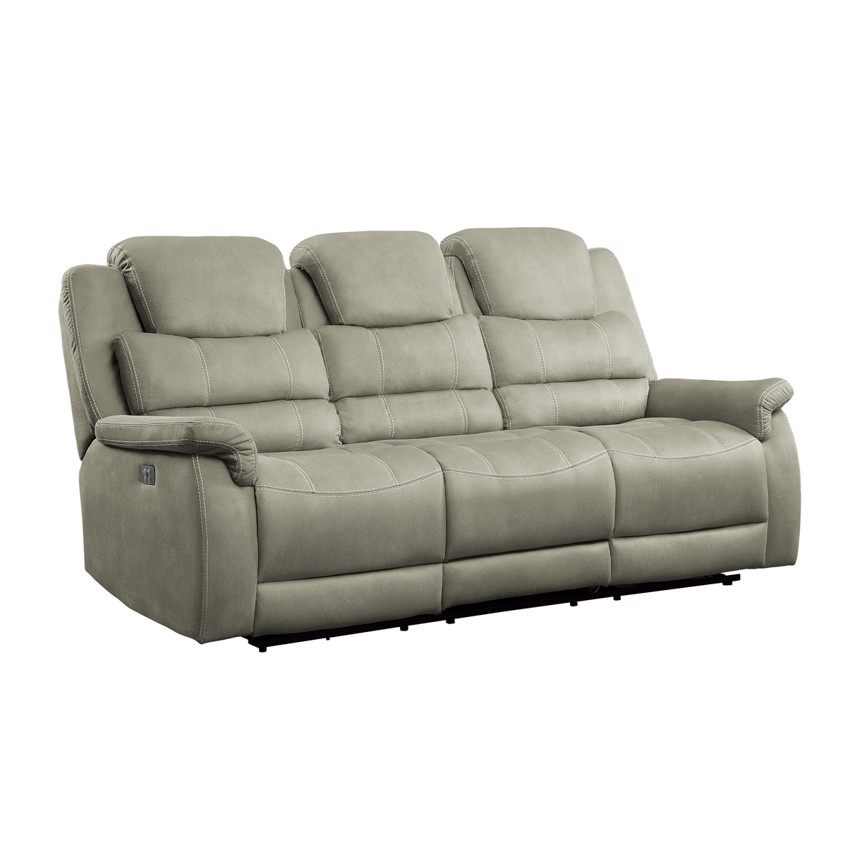 Shola Power Double Reclining Sofa With Headrests, Drop-Down Cup Holders, Receptacles And Usb Ports