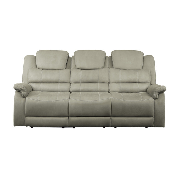 Shola Double Reclining Sofa With Center Drop-Down Cup Holders, Receptacles And Usb Ports