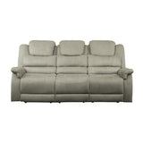 Shola Double Reclining Sofa With Center Drop-Down Cup Holders, Receptacles And Usb Ports