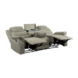 Shola Double Reclining Sofa With Center Drop-Down Cup Holders, Receptacles And Usb Ports