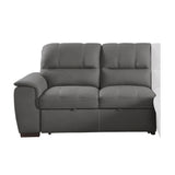 Andes Exposed Feet With Faux Wood 2-Piece Sectional Pull-Out Bed And Right Chaise Hidden Storage