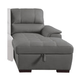 Andes Exposed Feet With Faux Wood 2-Piece Sectional Pull-Out Bed And Right Chaise Hidden Storage