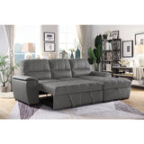 Andes Exposed Feet With Faux Wood 2-Piece Sectional Pull-Out Bed And Right Chaise Hidden Storage