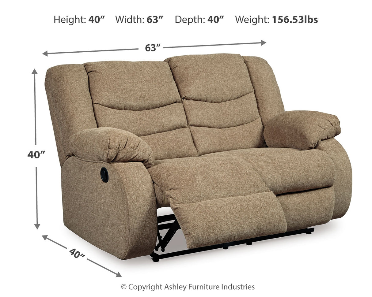 Tulen Mocha Reclining Loveseat