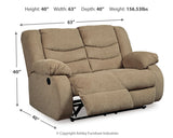 Tulen Mocha Reclining Loveseat