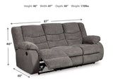 Tulen Gray Reclining Sofa