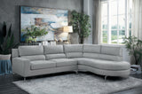 Bonita Exposed Metal Feet With Silver 2-Piece Sectional Right Chaise