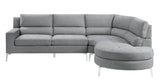 Bonita Exposed Metal Feet With Silver 2-Piece Sectional Right Chaise