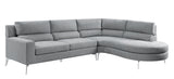 Bonita Exposed Metal Feet With Silver 2-Piece Sectional Right Chaise