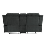 Nutmeg Gray Double Reclining Love Seat With Center Console