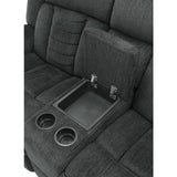 Nutmeg Gray Double Reclining Love Seat With Center Console