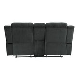 Nutmeg Gray Double Reclining Love Seat With Center Console