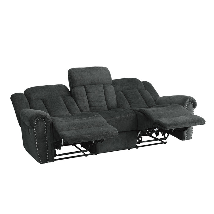 Nutmeg Gray Double Reclining Sofa