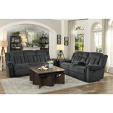 Nutmeg Gray Double Reclining Love Seat With Center Console