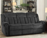 Nutmeg Charcoal Double Reclining Living Room Set