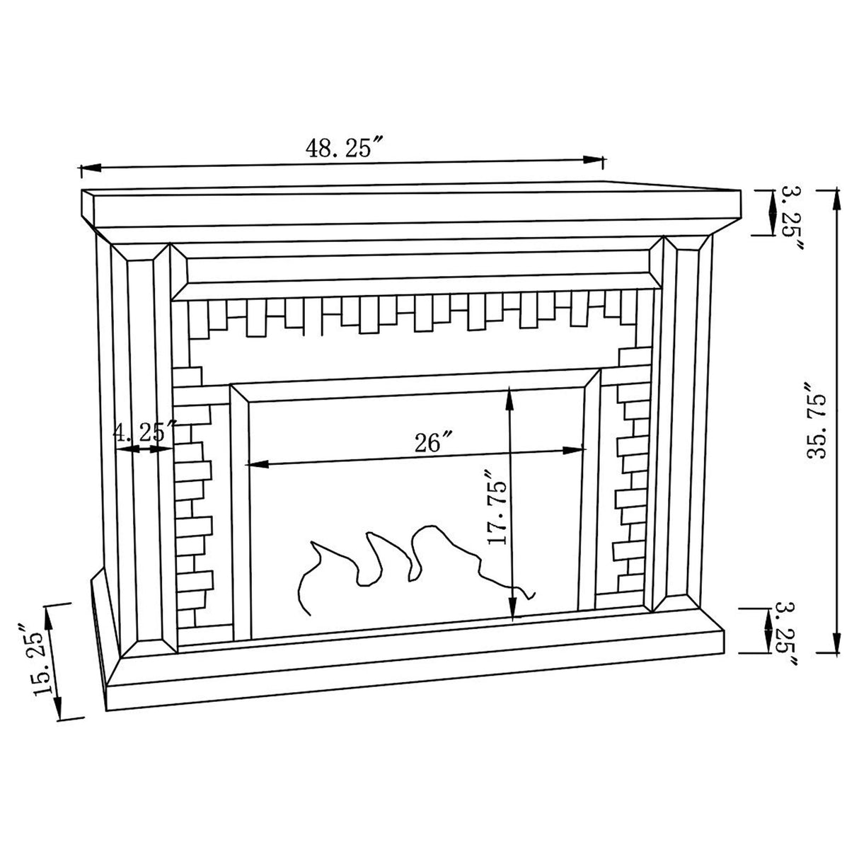 Gilmore Rectangular Freestanding Fireplace Mirror