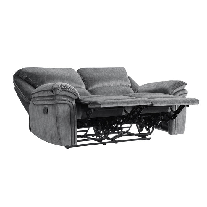 Muirfield Gray Double Reclining Loveseat