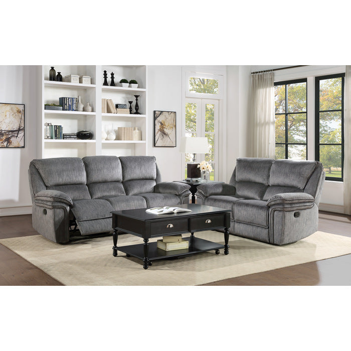 Muirfield Gray Double Reclining Loveseat